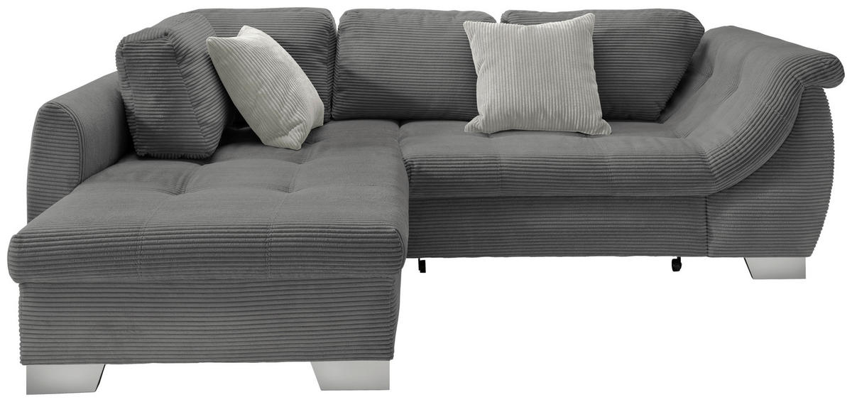KUTNA GARNITURA tekstil  siva   - srebrne boje/siva, Design, tekstil/drvo (190/250cm) - MID.YOU