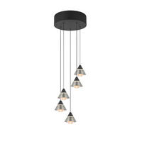 LED-HÄNGELEUCHTE Romeo 28/200 cm   - Transparent/Schwarz, Design, Kunststoff/Metall (28/200cm) - Trio Leuchten