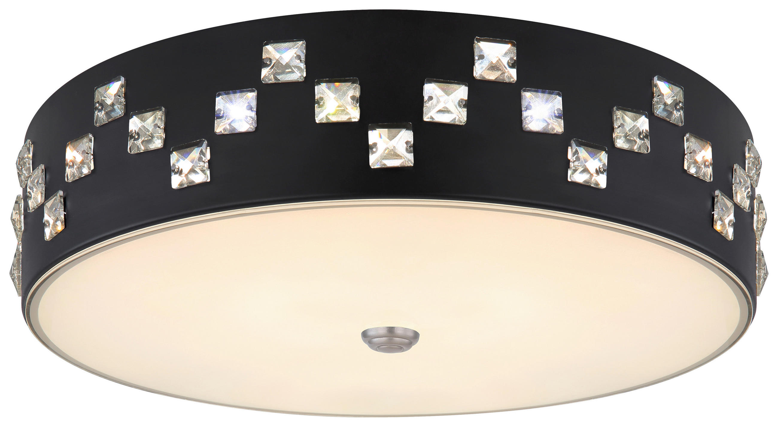 LED SVJETILJKA STROPNA Abelia  - prozirno/crna, Basics, staklo/metal (45/12cm) - Globo