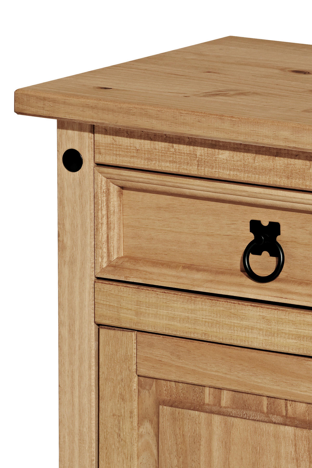 NACHTKÄSTCHEN 53/67/38 cm  in massiv Kiefer Honig  - Schwarz/Honig, Natur, Holz (53/67/38cm) - Livetastic