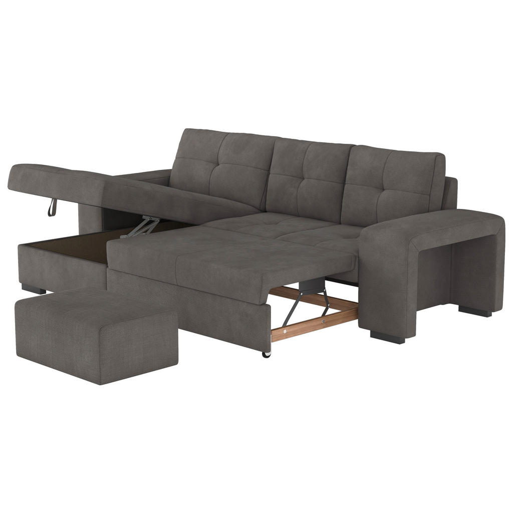 Thumbnail - Mid.you Eckschlafsofa, Dunkelgrau, Textil, 4-Sitzer, 156x268 cm, Wohnzimmer, Sofas & Couches, Wohnlandschaften