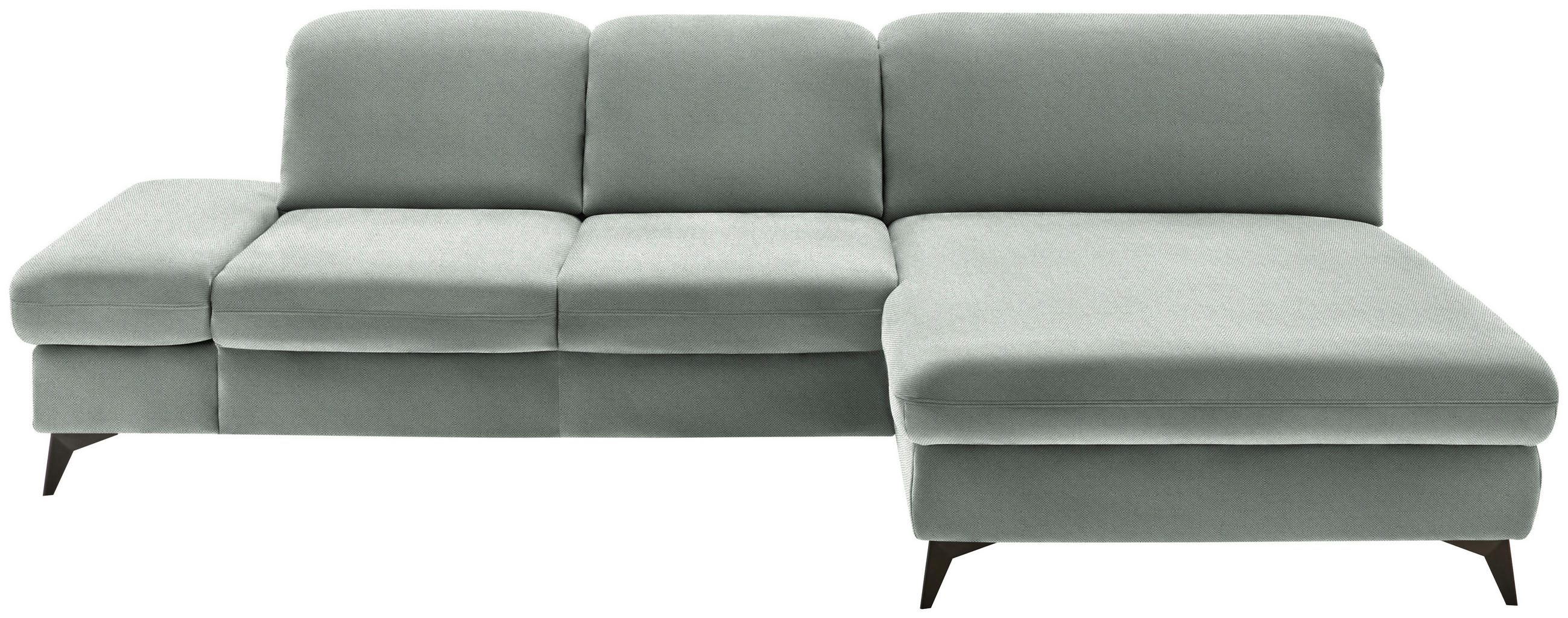 ECKSOFA  in Chenille Hellgrau  288/198 cm  - Hellgrau/Schwarz, Design, Textil/Metall (288/198cm) - Beldomo Style