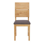 STUHL  in Lederlook Holz, Textil  - Eichefarben/Braun, KONVENTIONELL, Holz/Textil (43/94,5/50cm) - Linea Natura