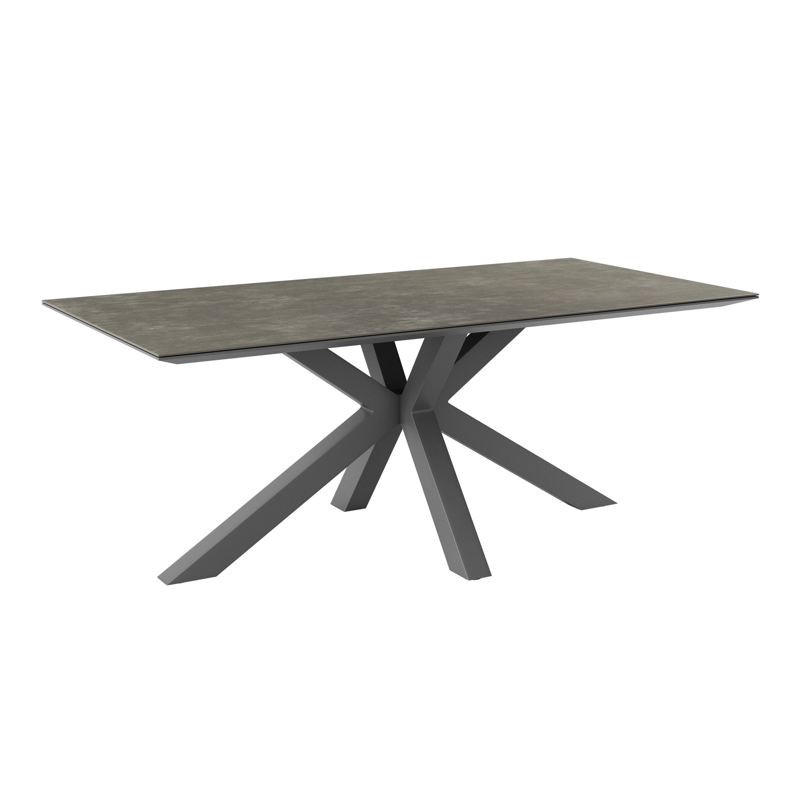 GARTENTISCH Metall, Glas rechteckig  - Anthrazit, MODERN, Glas/Metall (200/75/100cm) - Ambia Garden