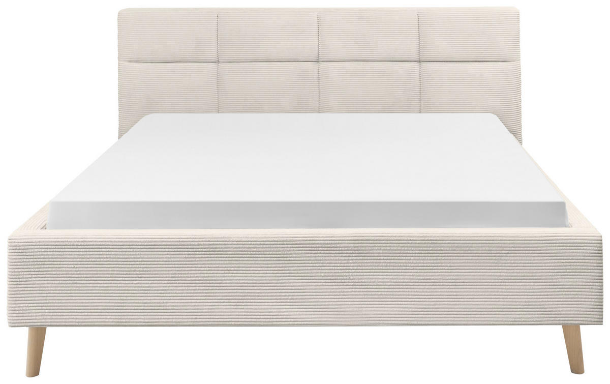 POLSTERBETT 180/200 cm,  in Beige,  - Eichefarben/Beige, KONVENTIONELL, Holz/Textil (180/200cm) - SetOne by Musterring