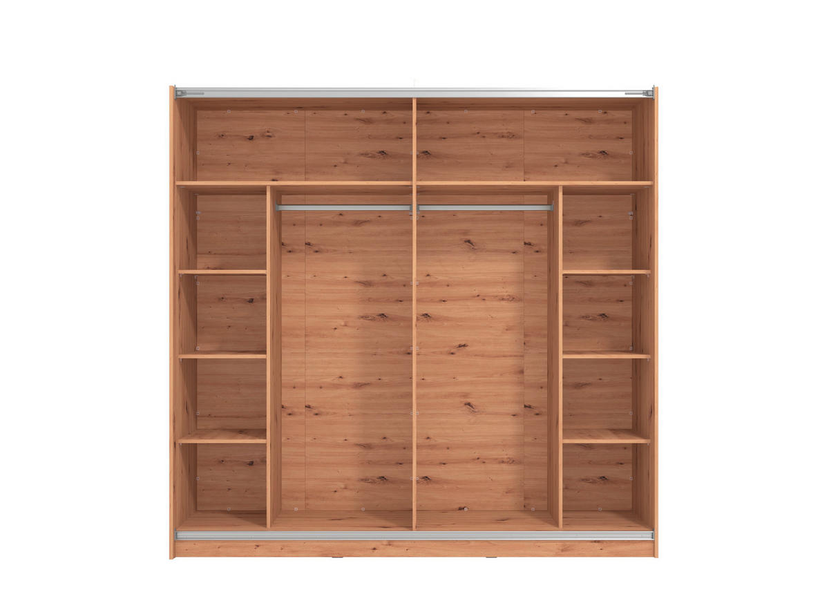 FÜGGESZTETT TOLÓAJTÓS SZEKRÉN fekete, tölgyfa  - fekete/tölgyfa, Basics, faalapú anyag (217/210/62,5cm) - Xora
