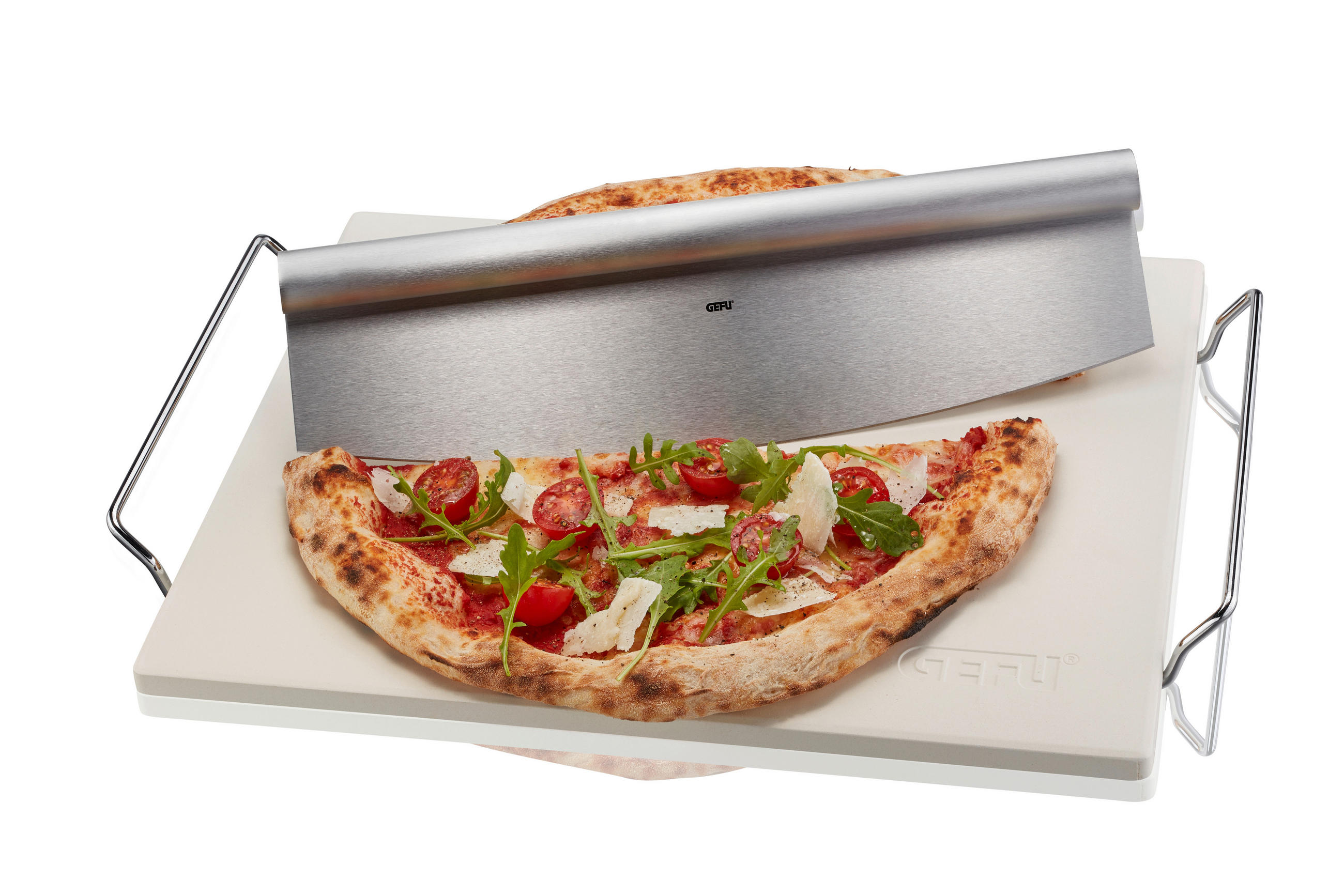 KAMEN ZA PIZZU  metal, kamen  Darioso  - prirodne boje/boje oplemenjenog čelika, Basics, kamen/metal (38/30/1cm) - Gefu