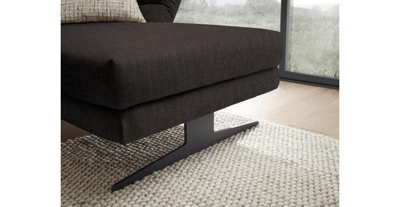 ECKSOFA Dunkelbraun Flachgewebe  - Dunkelbraun/Schwarz, Design, Textil/Metall (279-327/176-217cm) - Dieter Knoll