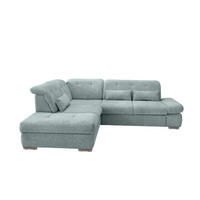 ECKSOFA in Chenille Mintgrün  - Chromfarben/Mintgrün, Design, Textil/Metall (254/280cm) - Livetastic