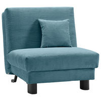 SCHLAFSESSEL Cord Petrol    - Petrol/Schwarz, Design, Textil/Metall (85/85/100cm) - Carryhome