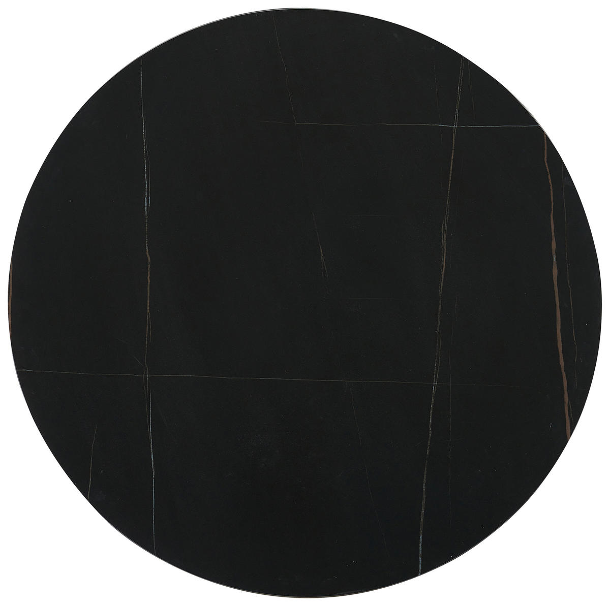 COUCHTISCH 80/80/37 cm rund Schwarz  - Schwarz, Design, Keramik/Metall (80/80/37cm) - Livetastic