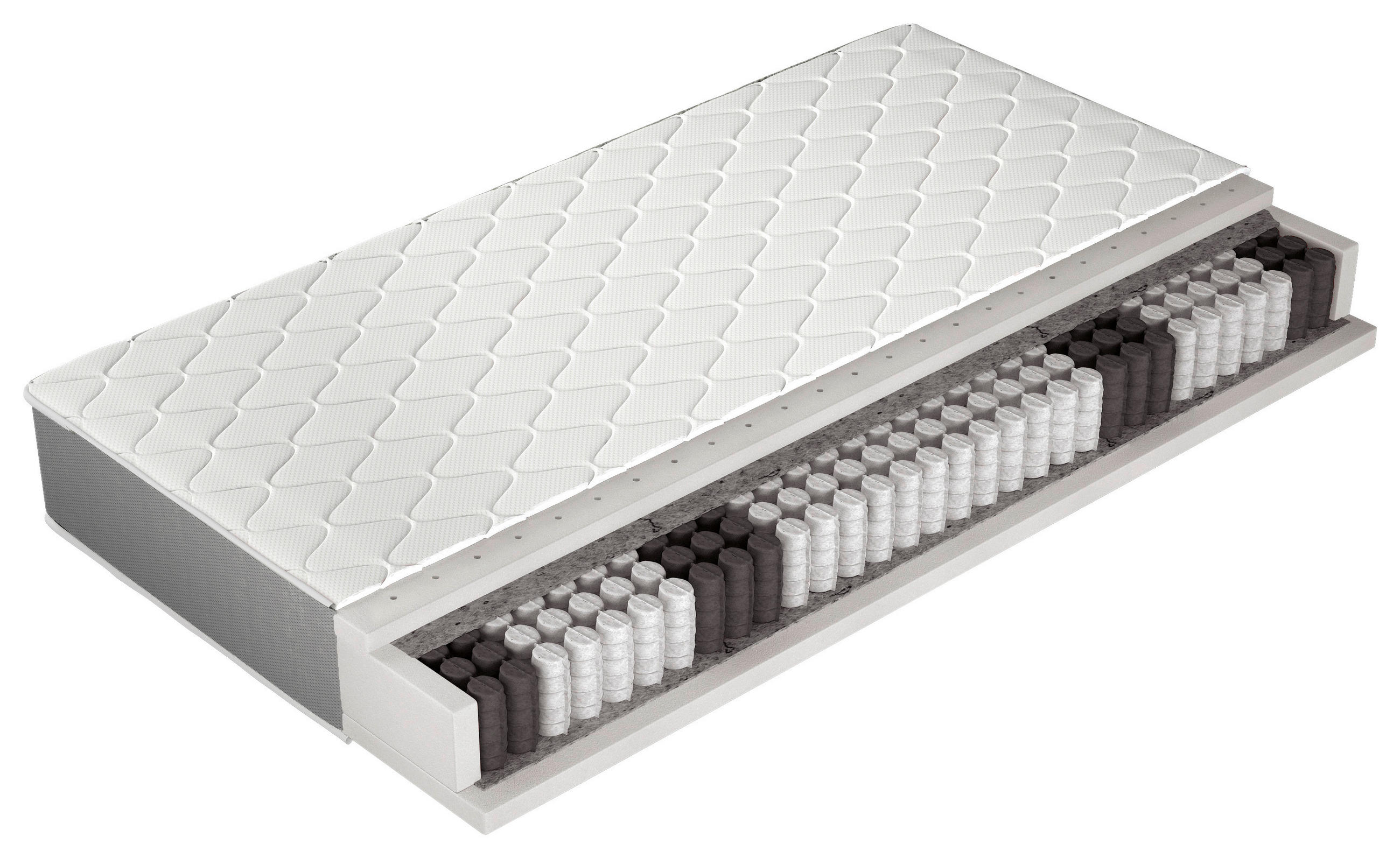 TASCHENFEDERKERNMATRATZE 180/200 cm, Höhe ca.: 22 cm, H2 = mittel, 7-Zonen - Textil (180/200cm)