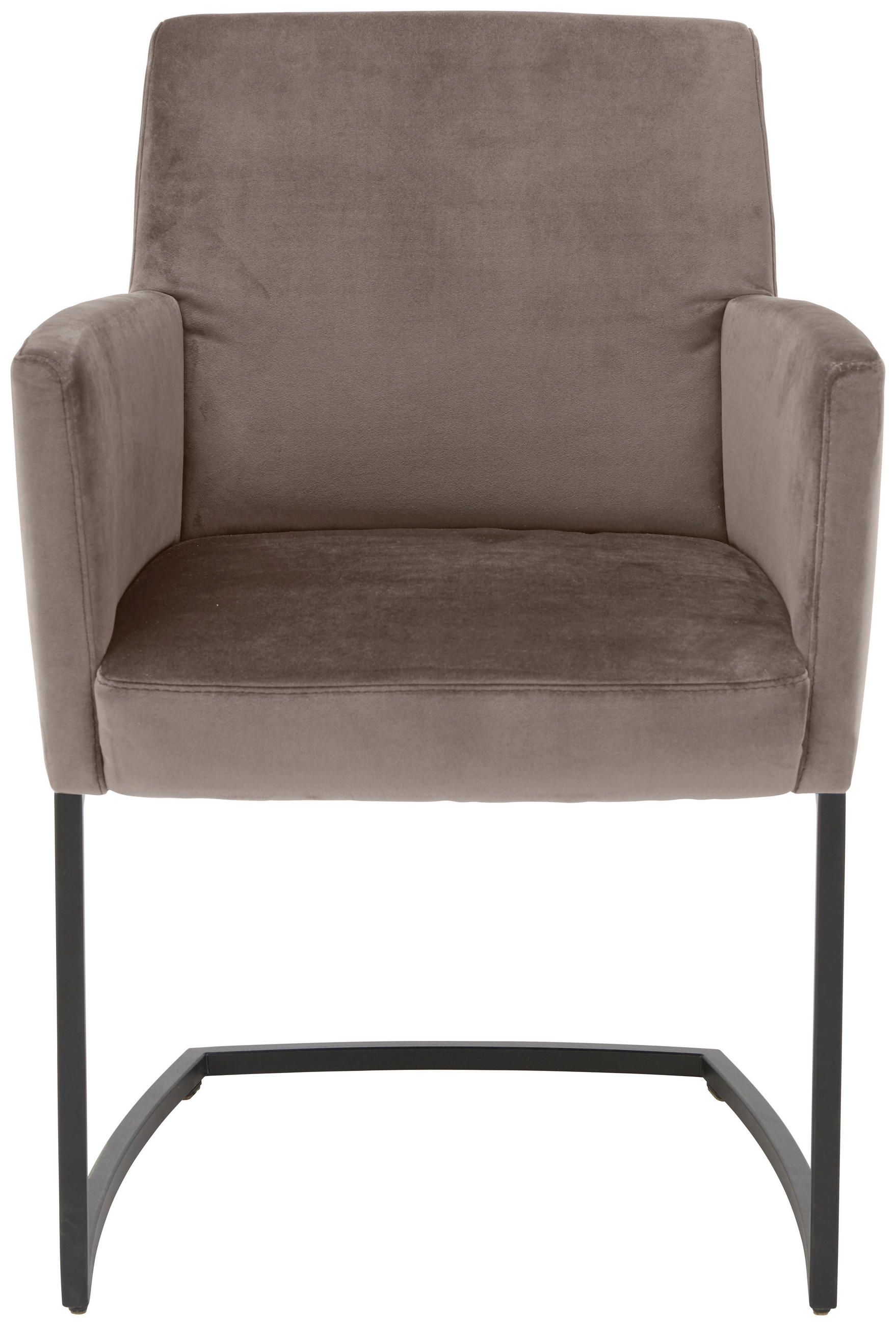 ARMLEHNSTUHL  in Velours  - Graubraun/Schwarz, Design, Textil/Metall (58/88/61cm) - Joop!