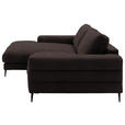 ECKSOFA  in Flachgewebe Mokka  177/253 cm  - Schwarz/Mokka, Design, Textil/Metall (177/253cm) - Dieter Knoll