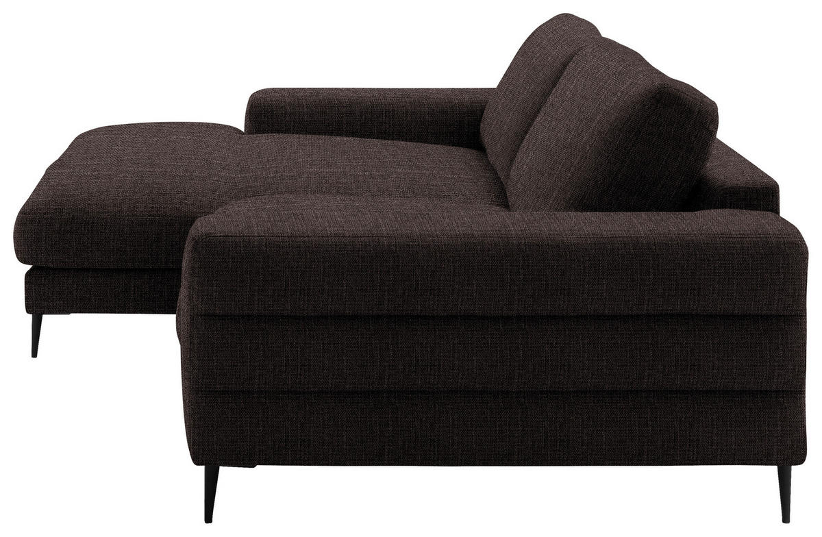 ECKSOFA in Flachgewebe Mokka  - Schwarz/Mokka, Design, Textil/Metall (177/253cm) - Dieter Knoll