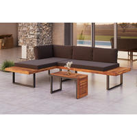 LOUNGEGARNITUR  175/253 cm   - Grau, Design, Holz/Metall (175/253cm) - Ambia Garden