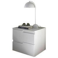 NACHTSCHRANK  - Weiß Hochglanz/Schwarz, MODERN, Holzwerkstoff/Kunststoff (46,2/41,7/40cm)