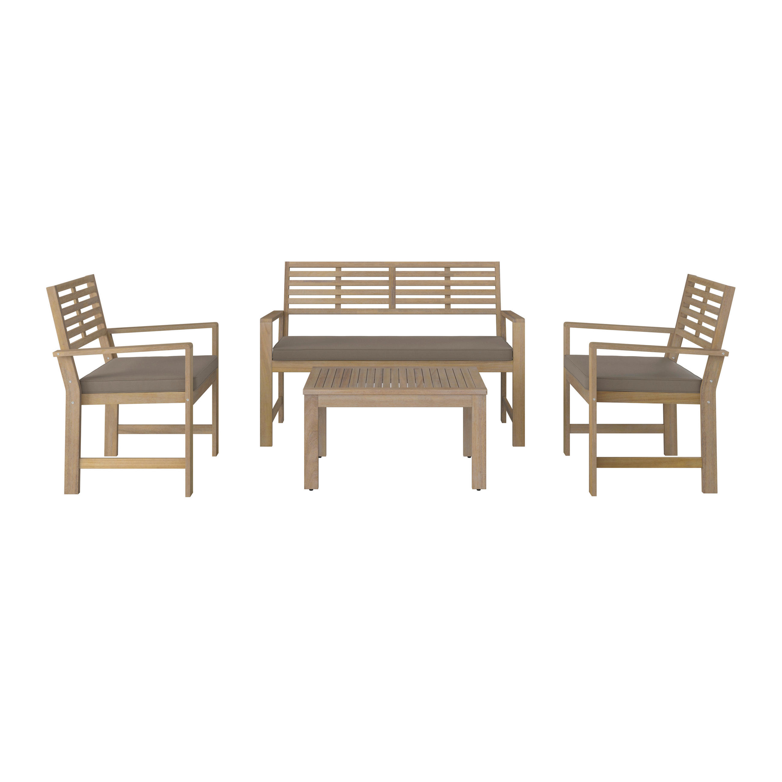 GARTENSET  - Akaziefarben, Natur, Holz/Textil (73/50/40cm) - Ambia Garden