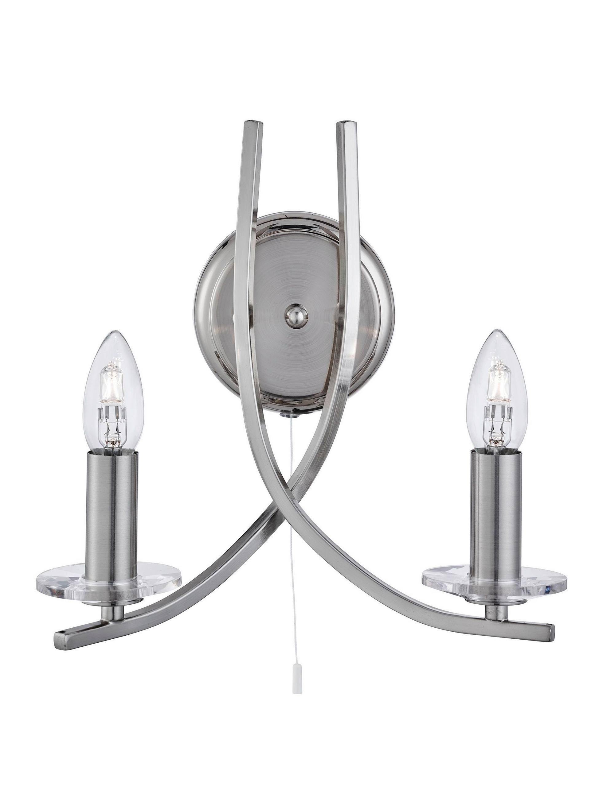 WANDLEUCHTE Ascona 30/29 cm   - Silberfarben, KONVENTIONELL, Glas/Metall (30/29cm) - Searchlight