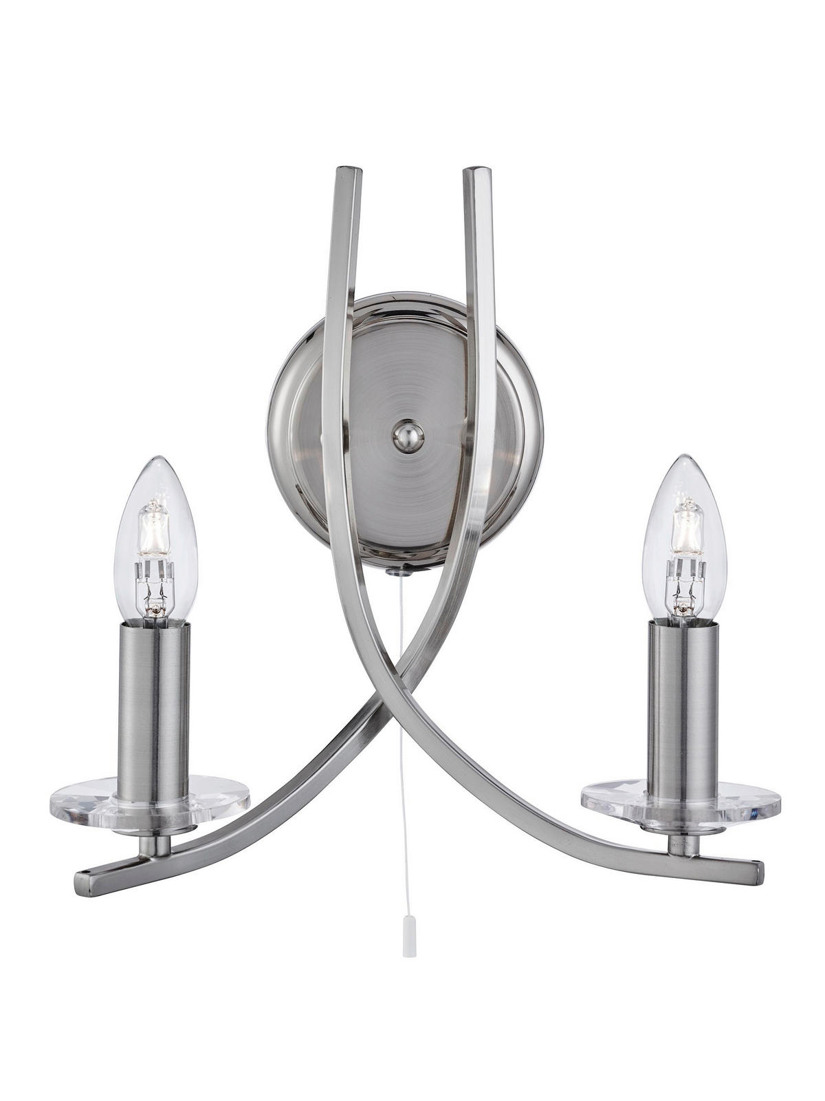 WANDLEUCHTE Ascona 30/29 cm   - Silberfarben, KONVENTIONELL, Glas/Metall (30/29cm) - Searchlight