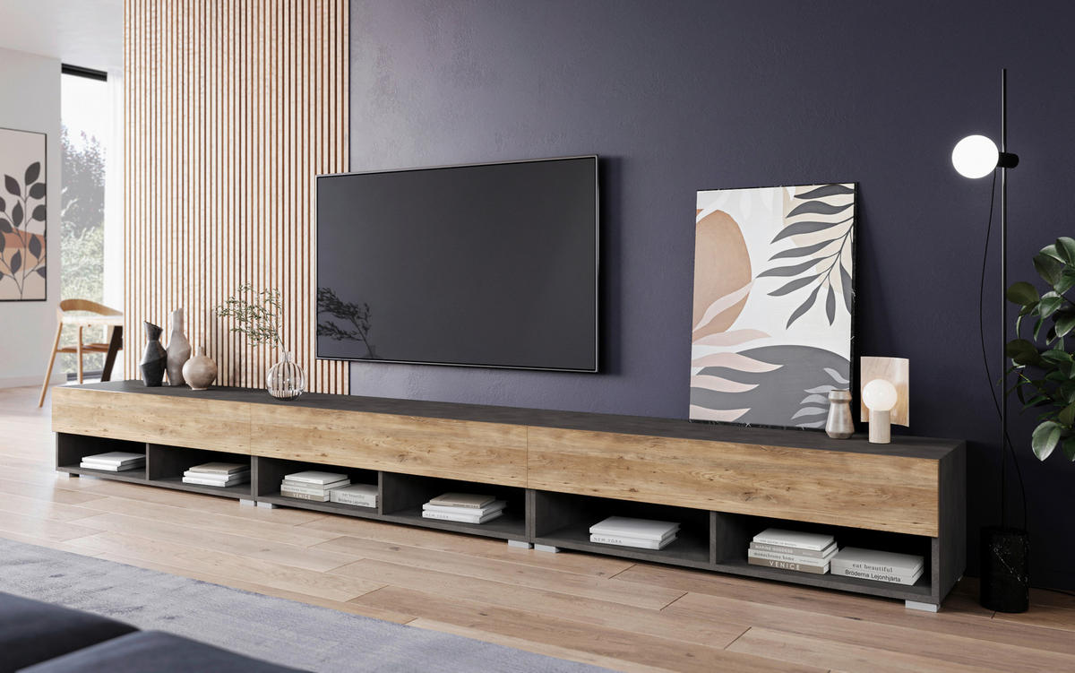 LOWBOARD A300  in  - couleur châtaigne/gris, Trend, matière synthétique/matériau de bois (300cm)