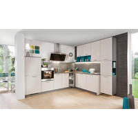 ECKKÜCHE  in Creme, Türkis  - Türkis/Creme, Design, Holzwerkstoff - Welnova