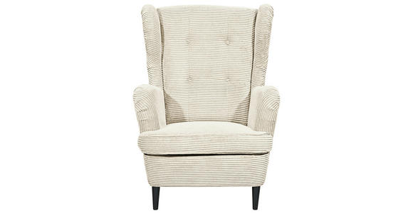 OHRENSESSEL Cord Creme  - Creme/Schwarz, Basics, Holz/Textil (78/102/98cm) - Carryhome