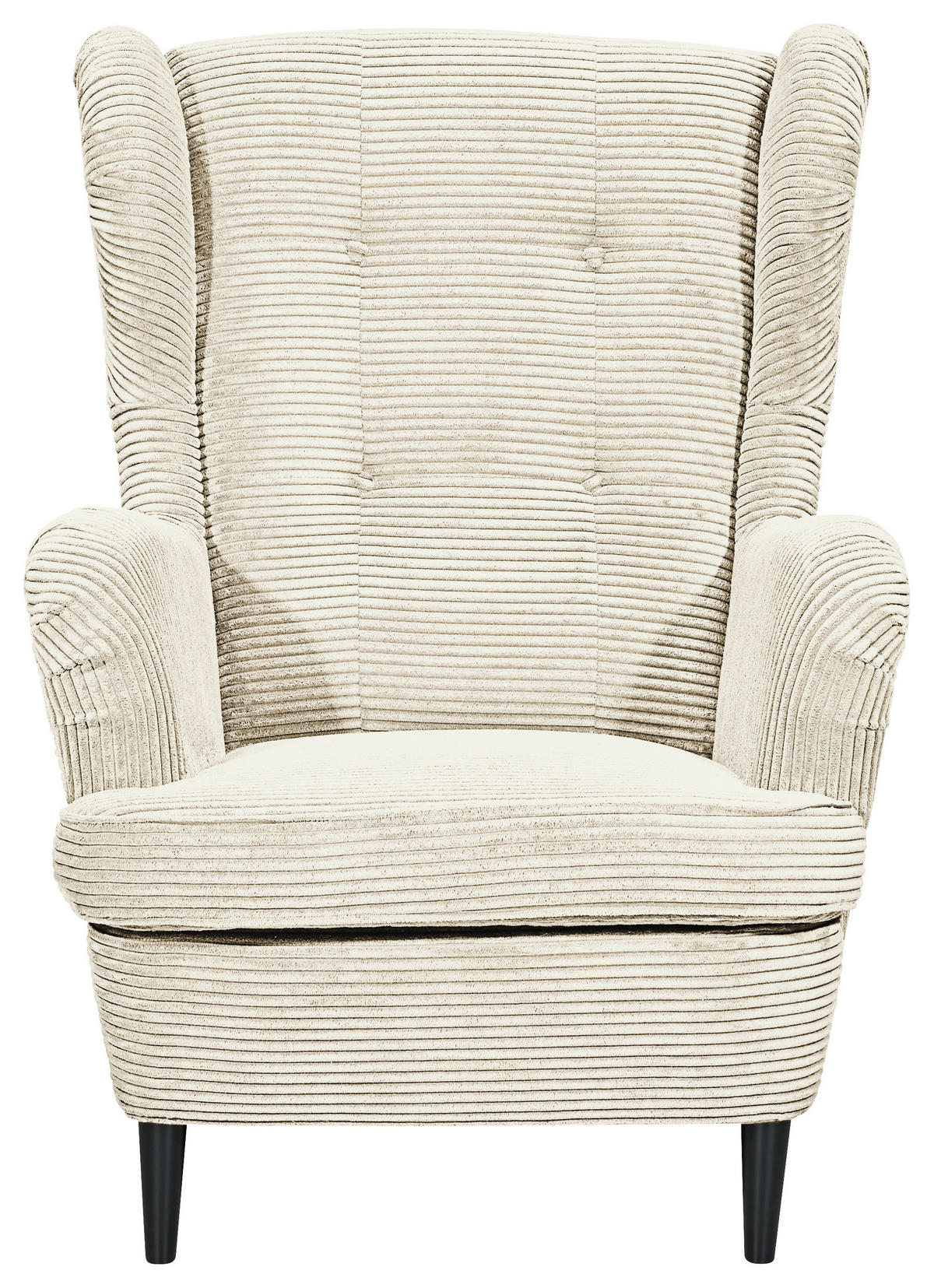 OHRENSESSEL Cord Creme  - Creme/Schwarz, Basics, Holz/Textil (78/102/98cm) - Carryhome