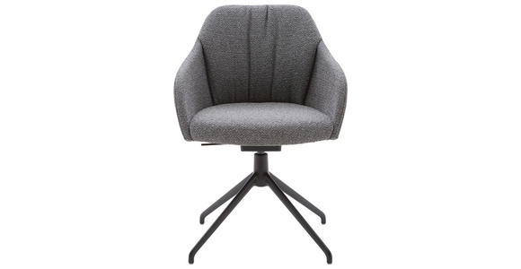 ARMLEHNSTUHL in Aluminium Flachgewebe - Schwarz/Grau, Design, Textil/Metall (58/83-86/60cm) - Johann Jakob