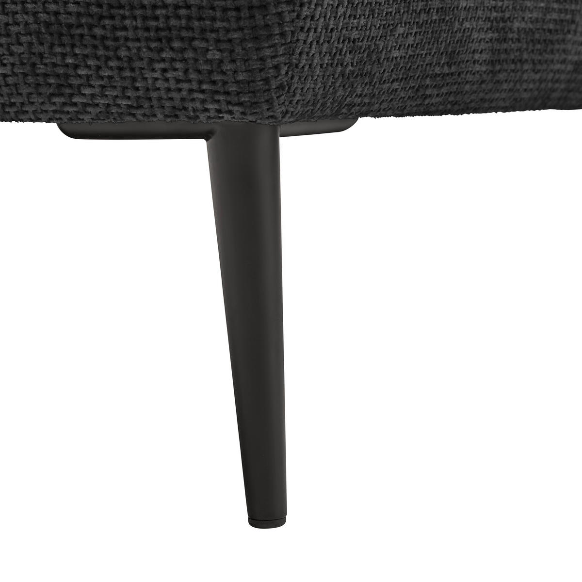 ECKSOFA in Webstoff Schwarz  - Schwarz, Modern, Textil/Metall (164/255cm) - MID.YOU