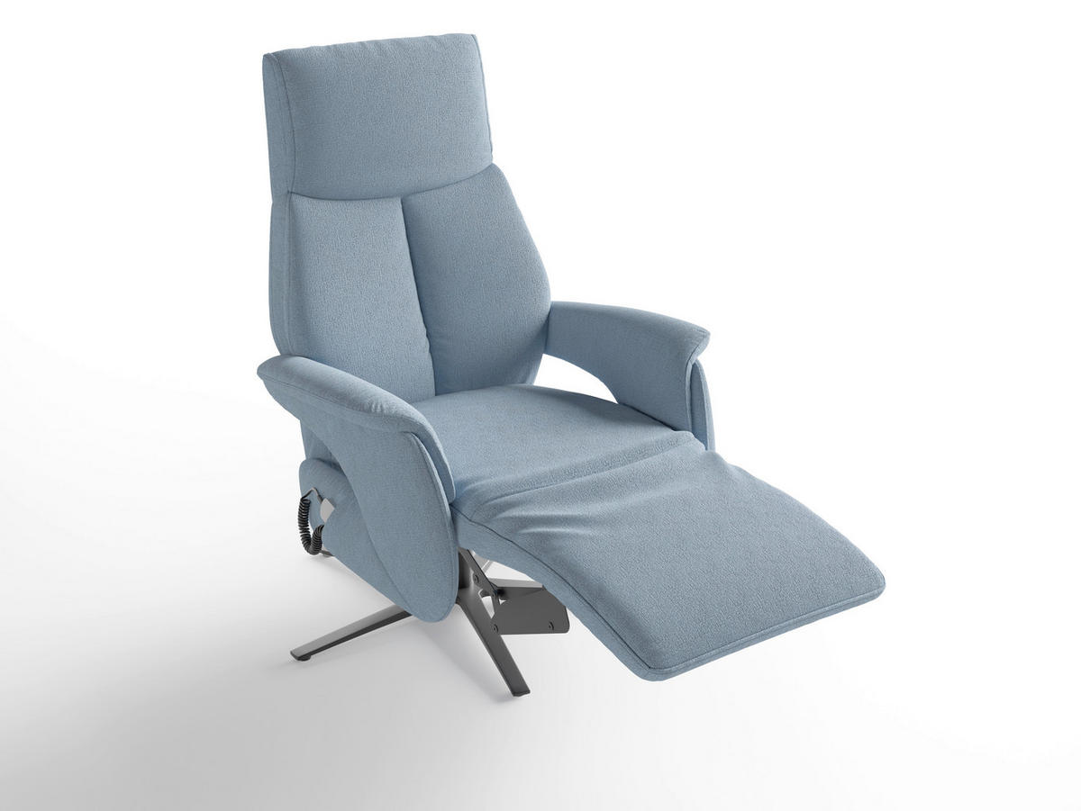 RELAXSESSEL Textil Hellblau  - Schwarz/Hellblau, Basics, Textil/Metall (75/110/85cm) - Sit & More