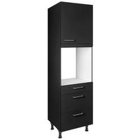 GERÄTEUMBAUSCHRANK 60/216,6/58 cm  in Schwarz  - Edelstahlfarben/Schwarz, MODERN, Holzwerkstoff/Metall (60/216,6/58cm) - Nobilia