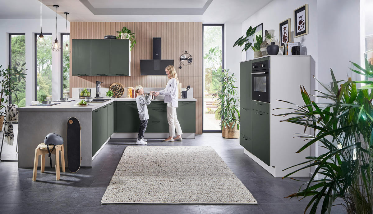 EINBAUKÜCHE 945  - Grün, Design, Holzwerkstoff - Celina