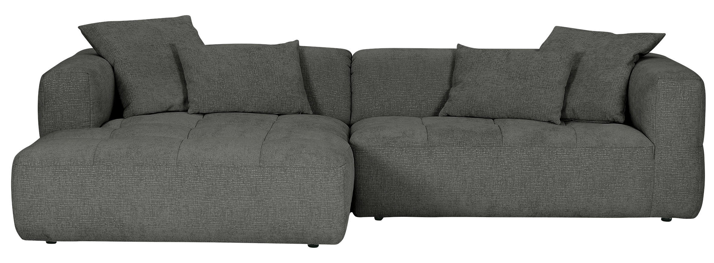 ECKSOFA in Flachgewebe Schwarz  170/280 cm  - Schwarz, KONVENTIONELL, Kunststoff/Textil (170/280cm) - Carryhome