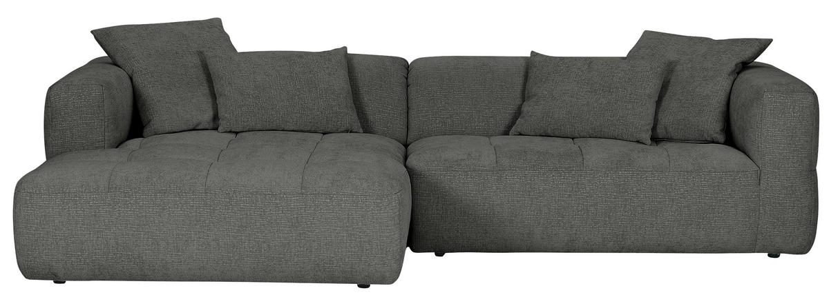 ECKSOFA in Flachgewebe Schwarz  170/280 cm  - Schwarz, KONVENTIONELL, Kunststoff/Textil (170/280cm) - Carryhome