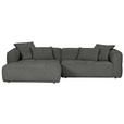 ECKSOFA in Flachgewebe Schwarz  170/280 cm  - Schwarz, KONVENTIONELL, Kunststoff/Textil (170/280cm) - Carryhome