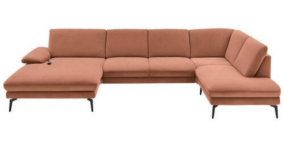 WOHNLANDSCHAFT in Webstoff Orange - Schwarz/Orange, Design, Textil/Metall (180/344/208cm) - Dieter Knoll