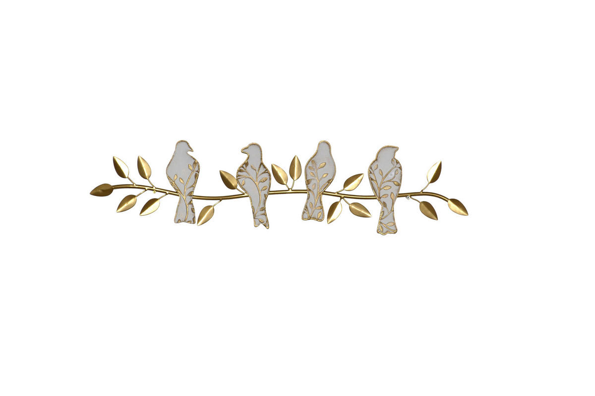 WANDDEKO Metall, Holzwerkstoff  - Goldfarben/Creme, Design, Holzwerkstoff/Metall (3/78/19cm) - MID.YOU