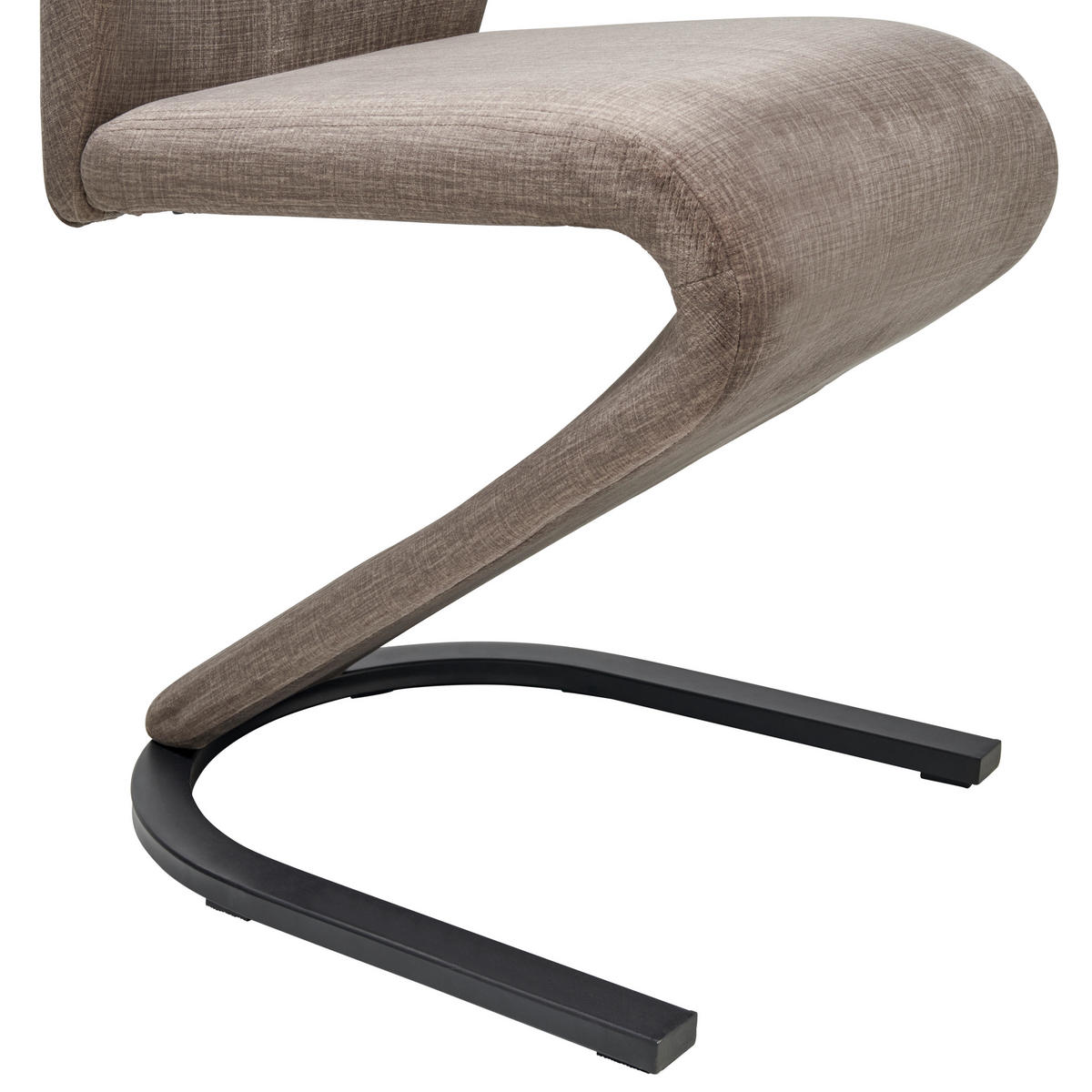 SCHWINGSTUHL  in Eisen Webstoff  - Taupe/Schwarz, LIFESTYLE, Textil/Metall (44/105/65cm) - MID.YOU