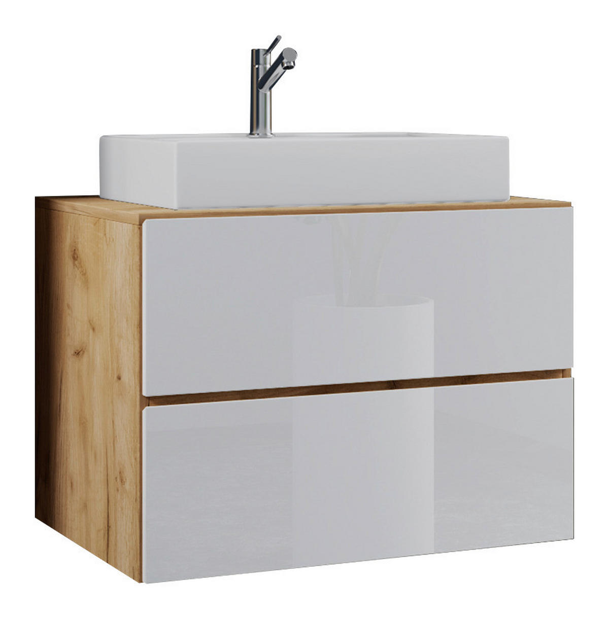 WASCHTISCHKOMBI 80/64,2/51,4 cm  - Honigeiche/Weiß, MODERN, Keramik/Holzwerkstoff (80/64,2/51,4cm) - MID.YOU