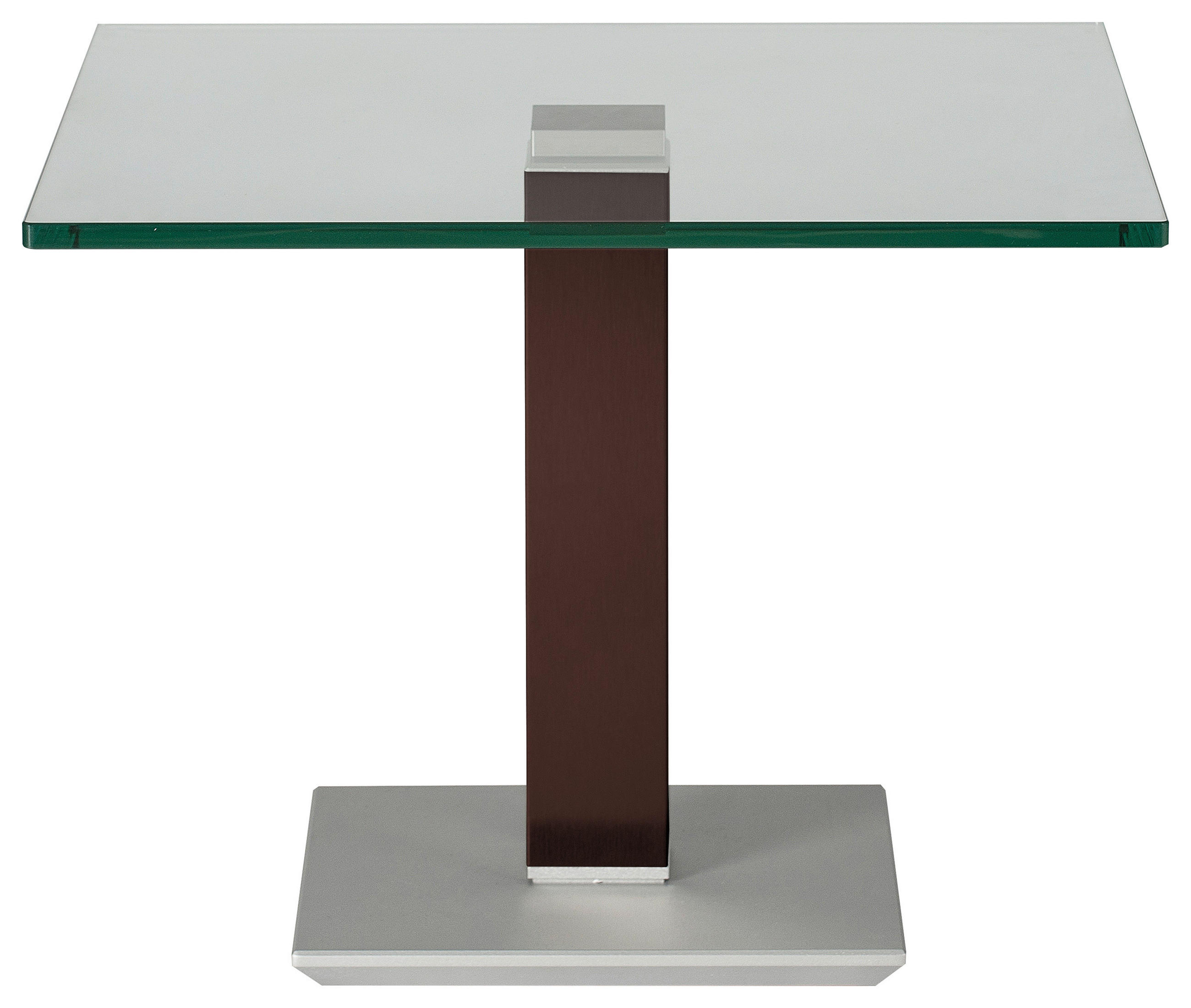BEISTELLTISCH 60/60/46-65 cm Braun, Edelstahlfarben quadratisch  - Edelstahlfarben/Braun, Design, Glas/Kunststoff (60/60/46-65cm)