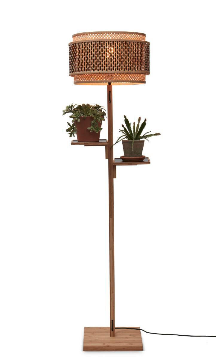 STEHLEUCHTE 40/160 cm    - Schwarz/Naturfarben, Trend, Holz (40/160cm) - Good & Mojo