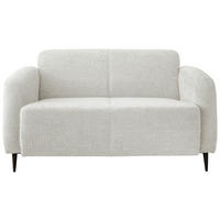 2-SITZER-SOFA Mikrofaser Weiß  - Schwarz/Weiß, MODERN, Textil/Metall (140/76/90cm) - Livetastic