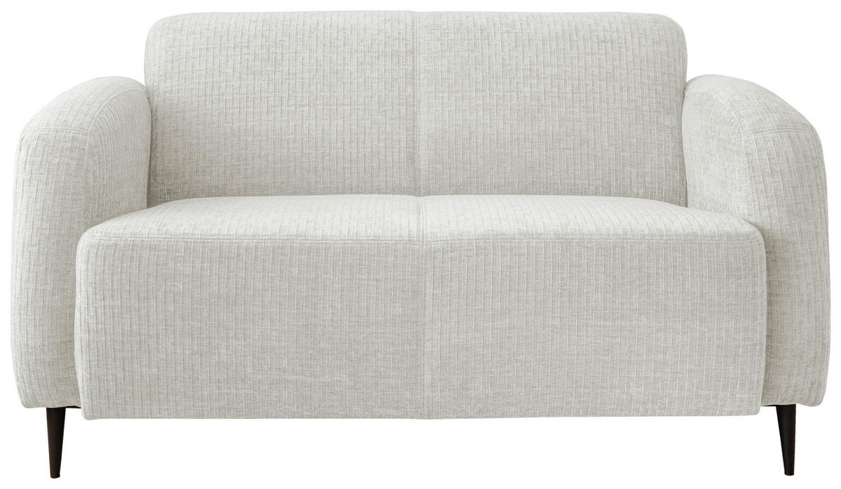 2-SITZER-SOFA Mikrofaser Weiß  - Schwarz/Weiß, MODERN, Textil/Metall (140/76/90cm) - Livetastic