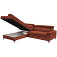 ECKSOFA in Struktur Dunkelorange  - Dunkelorange/Schwarz, MODERN, Textil/Metall (212/254cm) - Carryhome