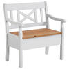 SITZBANK 84/93/58 cm Weiß, Laugenfarbig Kiefer massiv  - Laugenfarbig/Weiß, ROMANTIK / LANDHAUS, Holz (84/93/58cm) - Boxxx