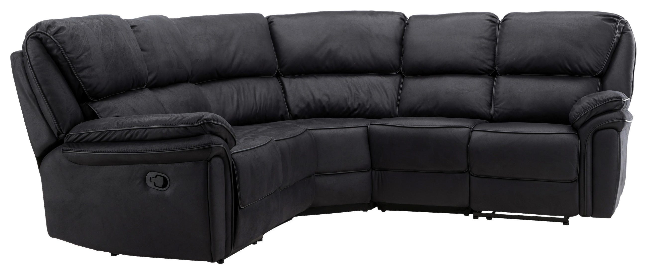 ECKSOFA Eckteil  Schwarz Lederlook (vegan)  - Schwarz, Design, Textil (338/338cm) - Livetastic
