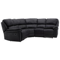 ECKSOFA  in Lederlook (vegan) Schwarz  338/338 cm  - Schwarz, Design, Textil (338/338cm) - Livetastic