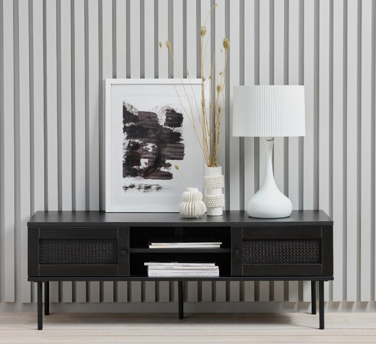 TV-BÄNK 120/43/40 cm  - svart, Trend, metall/trämaterial (120/43/40cm) - Best Price