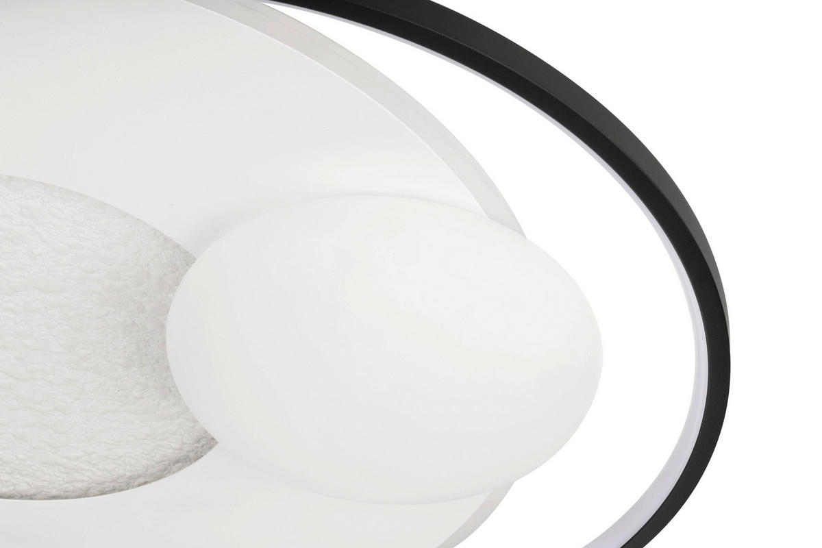 LED-DECKENLEUCHTE Laredo 58/50/10,5 cm  - Schwarz/Weiß, Basics, Kunststoff/Metall (58/50/10,5cm) - Novel